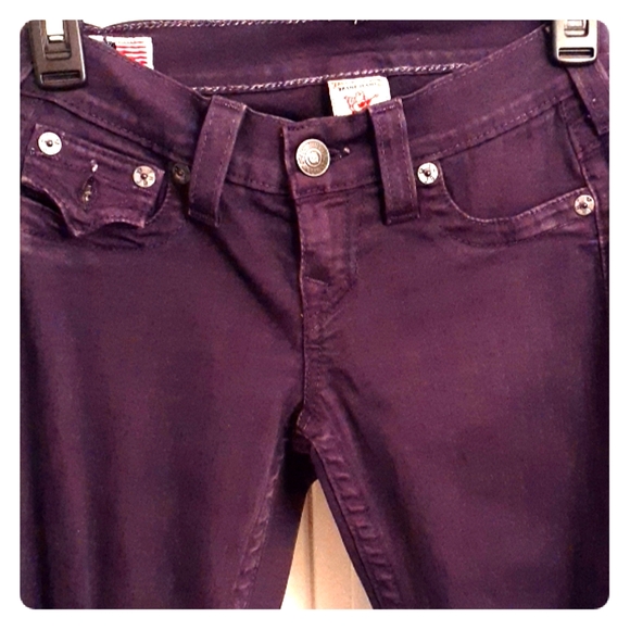 True Religion Purple Skinny Jeans - Picture 1 of 9